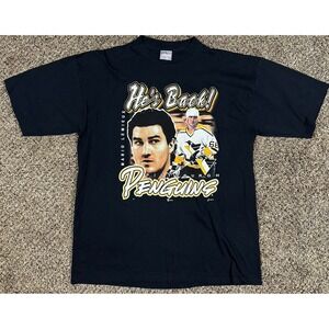 Vintage Pittsburgh Penguins Mario Lemieux Shirt Men's Sz XL Black NHL Hockey 90s